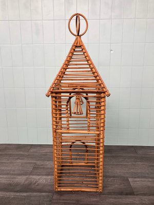 Vintage Italian Bamboo Bell Tower Planter, 1970s-FOV-1742380