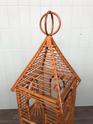 Vintage Italian Bamboo Bell Tower Planter, 1970s-FOV-1742380