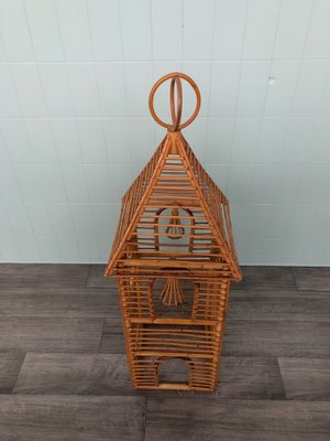 Vintage Italian Bamboo Bell Tower Planter, 1970s-FOV-1742380