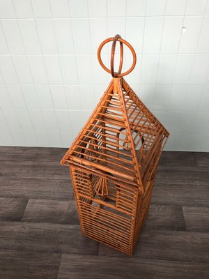 Vintage Italian Bamboo Bell Tower Planter, 1970s-FOV-1742380