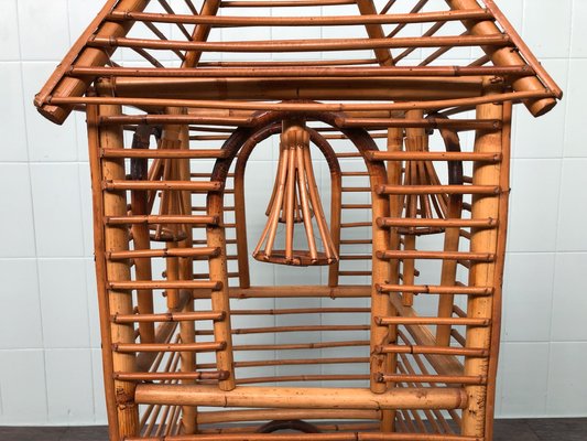 Vintage Italian Bamboo Bell Tower Planter, 1970s-FOV-1742380