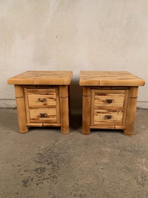 Vintage Italian Bamboo Cabinets, 1970s, Set of 2-VQM-579641