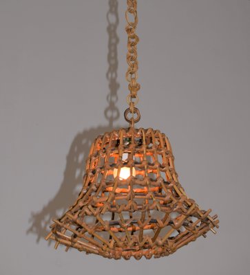 Vintage Italian Bamboo Ceiling Lamp, 1960s-AOL-1299341