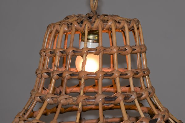 Vintage Italian Bamboo Ceiling Lamp, 1960s-AOL-1299341