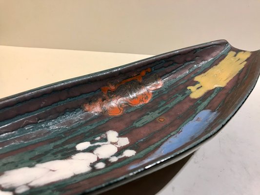 Vintage Italian Banana Tray in Glazed Ceramic, 1960s-LCR-827568