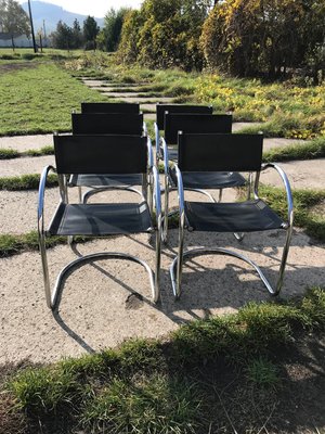 VIntage Italian Bauhaus Chrome Dining Chairs, 1970s, Set of 6-OXJ-765611