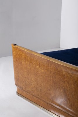 Vintage Italian Bed with Glass and Brass Nightstands by Valzania, 1950s-RCE-1802130