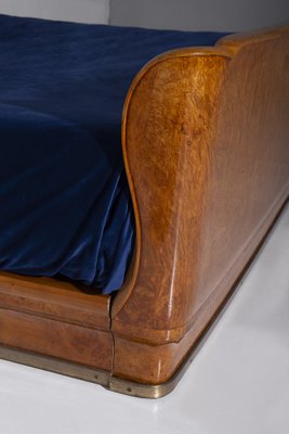 Vintage Italian Bed with Glass and Brass Nightstands by Valzania, 1950s-RCE-1802130