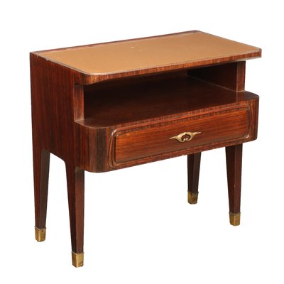 Vintage Italian Bedside Table in Exotic Wood, 1950s-VMM-2033299