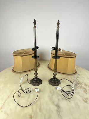 Vintage Italian Bedside Table Lamps in Bronze, 1940s, Set of 2-YST-1744324