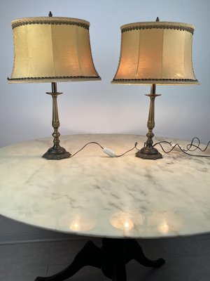 Vintage Italian Bedside Table Lamps in Bronze, 1940s, Set of 2-YST-1744324