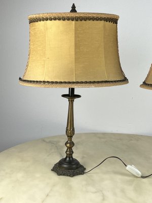 Vintage Italian Bedside Table Lamps in Bronze, 1940s, Set of 2-YST-1744324