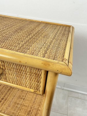 Vintage Italian Bedside Tables in Rattan and Bamboo, 1970s, Set of 2-YST-1806179