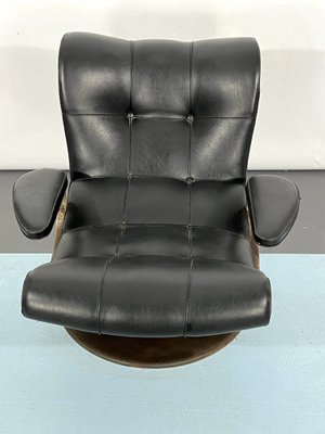 Vintage Italian Black Swivel Armchair, 1960s-OT-1240567