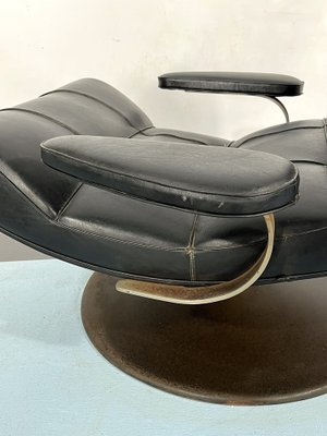 Vintage Italian Black Swivel Armchair, 1960s-OT-1240567