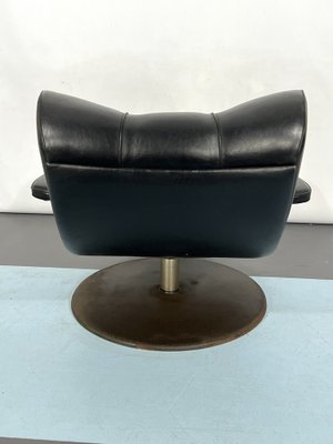 Vintage Italian Black Swivel Armchair, 1960s-OT-1240567