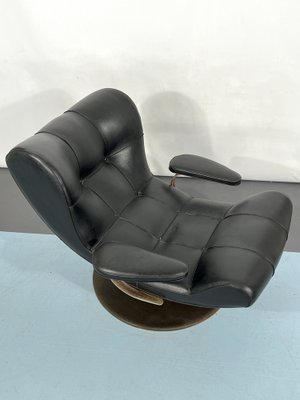 Vintage Italian Black Swivel Armchair, 1960s-OT-1240567