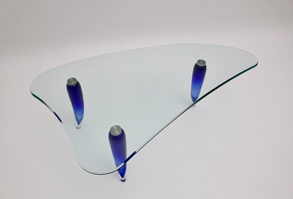 Vintage Italian Blue Glass Coffee Table from Seguso-NB-562783