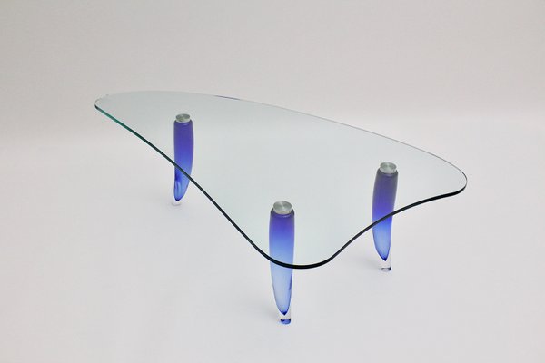 Vintage Italian Blue Glass Coffee Table from Seguso-NB-562783