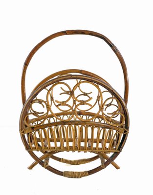 Vintage Italian Boho Style Magazine Rack-FO-969231