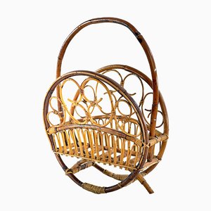 Vintage Italian Boho Style Magazine Rack-FO-969231