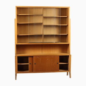 Vintage Italian Bookcase in Oak Veneer, 1950s-VMM-1612033