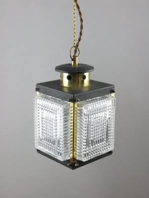 Vintage Italian Brass and Glass Lantern-HGJ-1760164