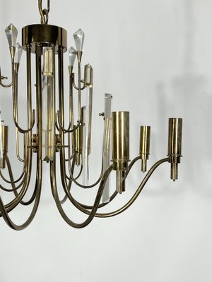 Vintage Italian Brass and Glass Stilkronen Chandelier, 1970s-OT-1311334