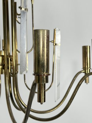 Vintage Italian Brass and Glass Stilkronen Chandelier, 1970s-OT-1311334