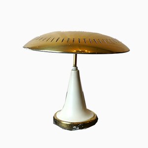 Vintage Italian Brass and Lacquer Ceiling Lamp from Lumi, 1950s-OT-819942