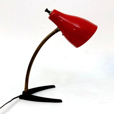 Vintage Italian Brass and Lacquer Flexible Table Lamp, 1950s-OT-1081935