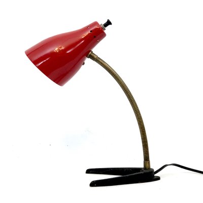 Vintage Italian Brass and Lacquer Flexible Table Lamp, 1950s-OT-1081935