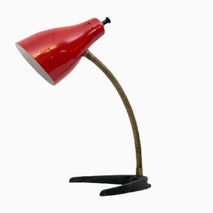 Vintage Italian Brass and Lacquer Flexible Table Lamp, 1950s-OT-1081935