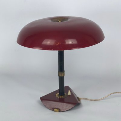 Vintage Italian Brass and Lacquer Table Lamp, 1950s-OT-978663