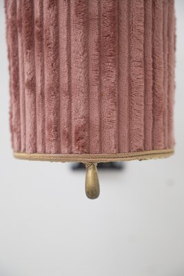 Vintage Italian Brass and Pink Velvet Wall Lamps, 1950s, Set of 2-RCE-1803072