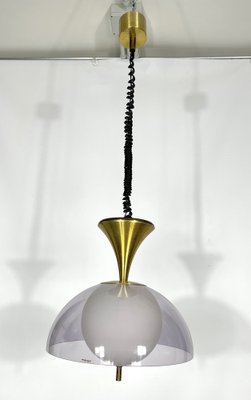 Vintage Italian Brass Chandelier Stilux Milano, 1960s-OT-1311348