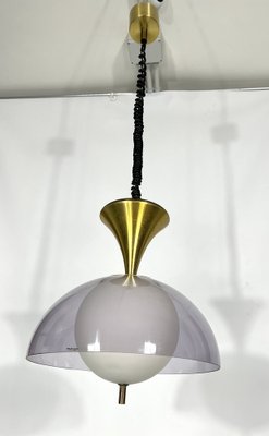 Vintage Italian Brass Chandelier Stilux Milano, 1960s-OT-1311348