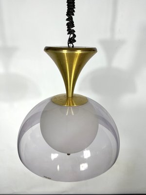 Vintage Italian Brass Chandelier Stilux Milano, 1960s-OT-1311348