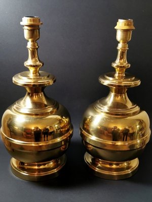 Vintage Italian Brass Table Lamps, 1960s, Set of 2-QRS-572682