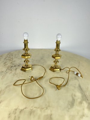 Vintage Italian Brass Table Lamps, 1980s, Set of 3-YST-1767955