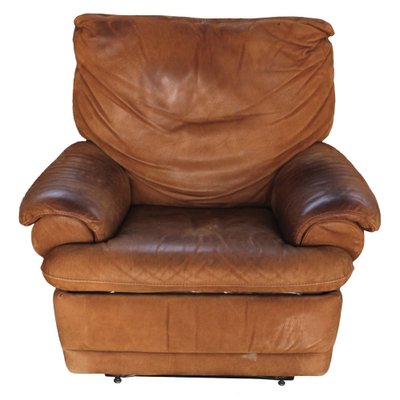 Vintage Italian Brown Leather Club Chair, 1980s-RAQ-1290566