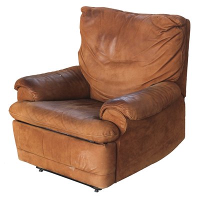 Vintage Italian Brown Leather Club Chair, 1980s-RAQ-1290566