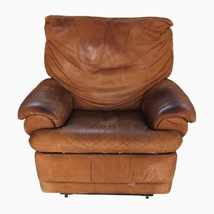 Vintage Italian Brown Leather Club Chair, 1980s-RAQ-1290566