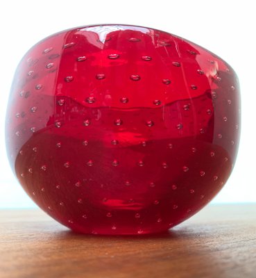 Vintage Italian Bullicante Glass Strawberry Bowl, 1970s-UAH-1315276