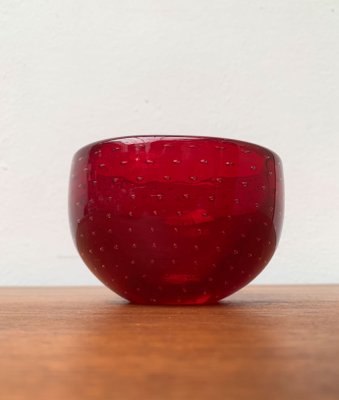 Vintage Italian Bullicante Glass Strawberry Bowl, 1970s-UAH-1315276