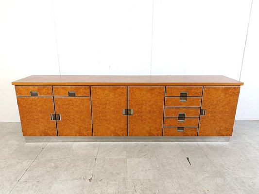 Vintage Italian Burl Wood Credenza, 1970s-IRH-1777586