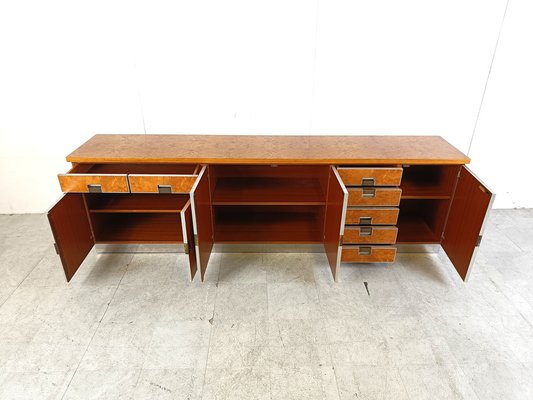 Vintage Italian Burl Wood Credenza, 1970s-IRH-1777586