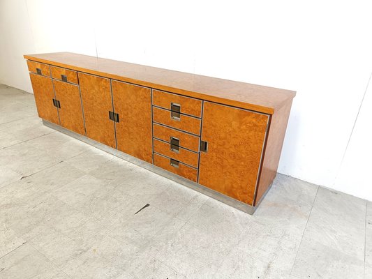 Vintage Italian Burl Wood Credenza, 1970s-IRH-1777586