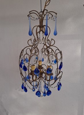 Vintage Italian Cage-Shaped Chandelier, 1940s-HIT-1436013