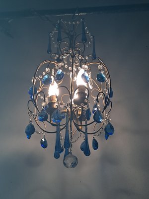 Vintage Italian Cage-Shaped Chandelier, 1940s-HIT-1436013